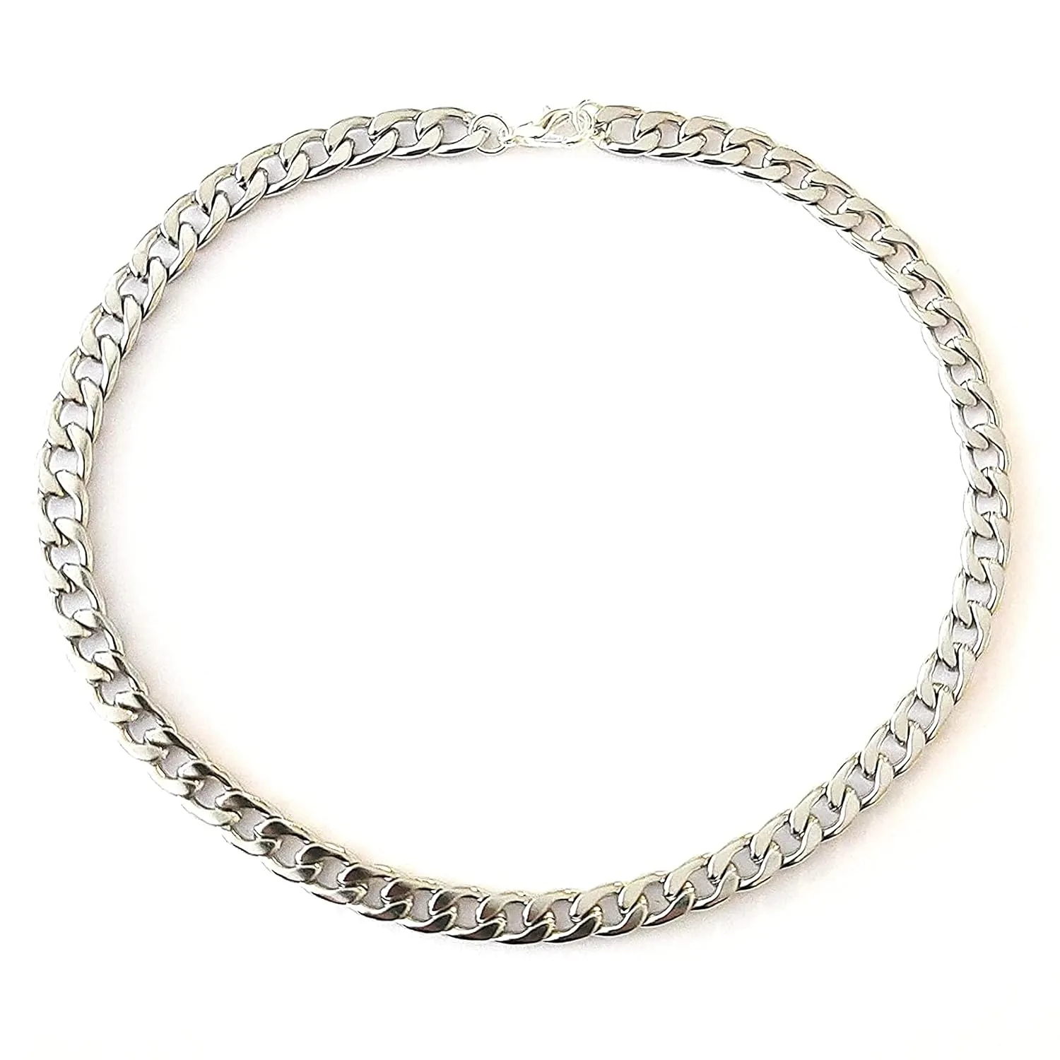 10 Inch Flat Chain Cuban Link Bright Stainless Steel Anklet Hypoallergenic Ankle Bracelet Gift Boxed Poolside Jewelry