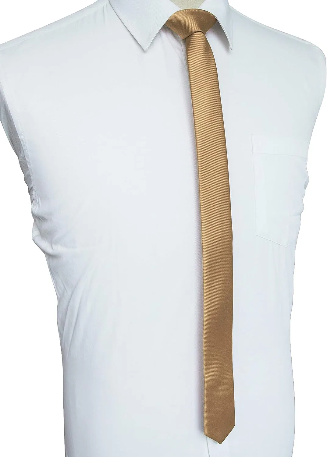 1.58" Solid Color Skinny Tie Slim Necktie for Men(4cm)