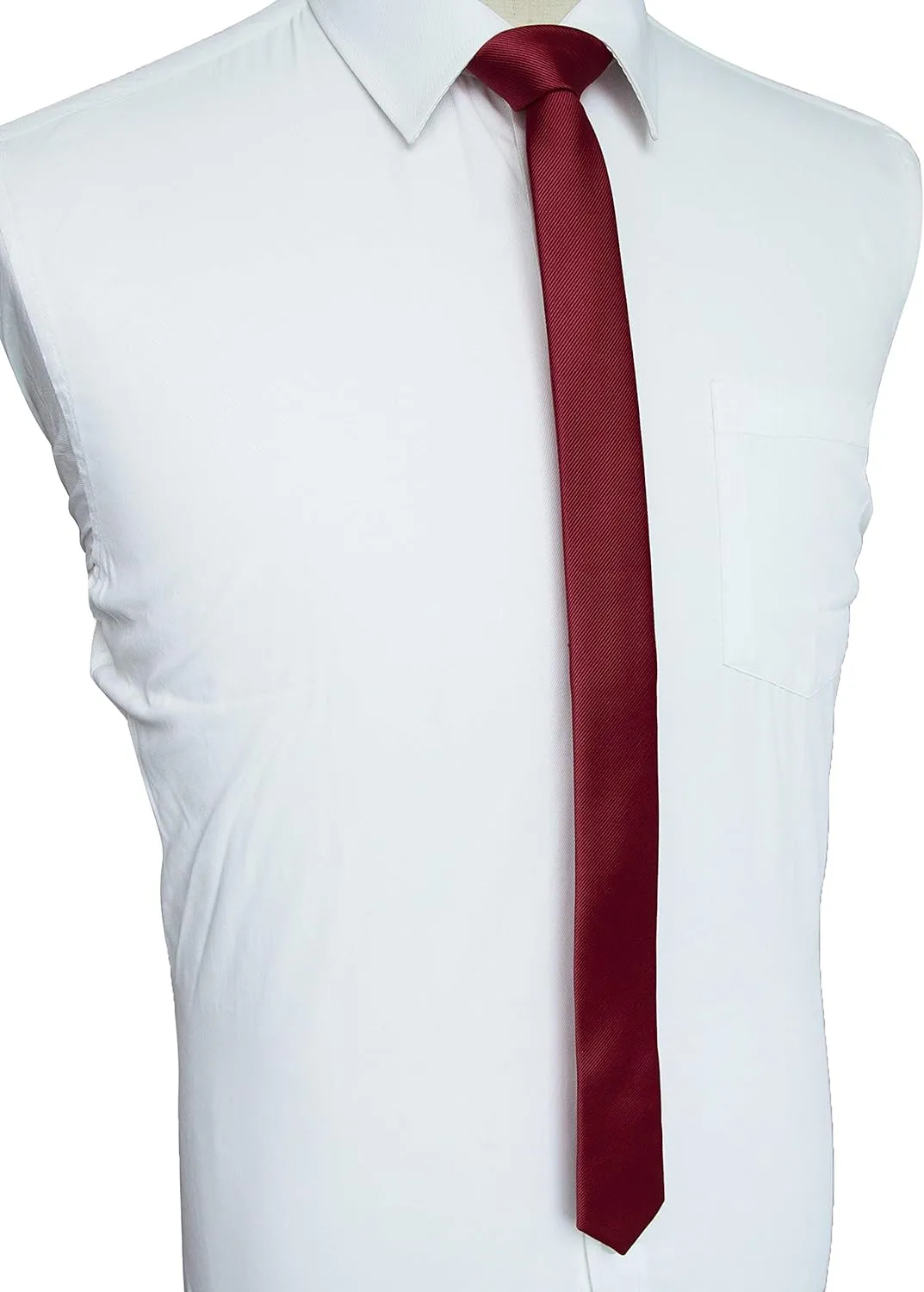 1.58" Solid Color Skinny Tie Slim Necktie for Men(4cm)