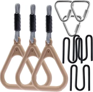 3 Triangle Holds for Monkey Line, Gorilla Line & Ninja Warrior Obstacle Courses, Colorful  Complete Expansion Kit with Durable Buckles & Carabiners, Easy Setup, Safe & Secure Training Equipment