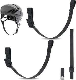 4 Sets Hockey Helmet Chin Strap Single Snap Detachable Ice Hockey Helmet Sports Chin Strap Replacement Ear Loops with an Adjustable Buckle Accessory Repair Kit