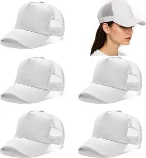 5 Pieces Vintage Washed Plain Baseball Cap Distressed Dad Golf Hat for Men Women