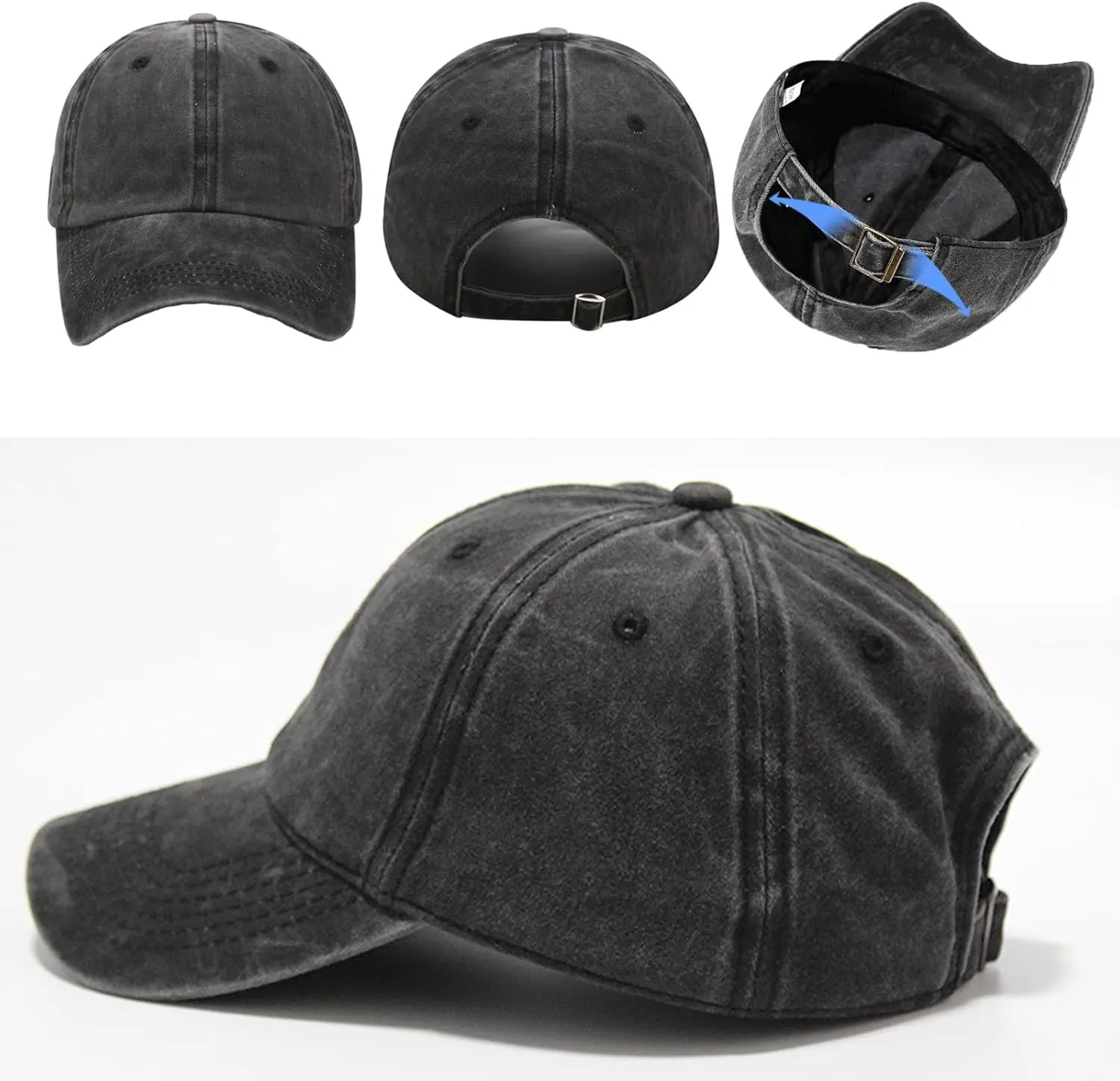 5 Pieces Vintage Washed Plain Baseball Cap Distressed Dad Golf Hat for Men Women