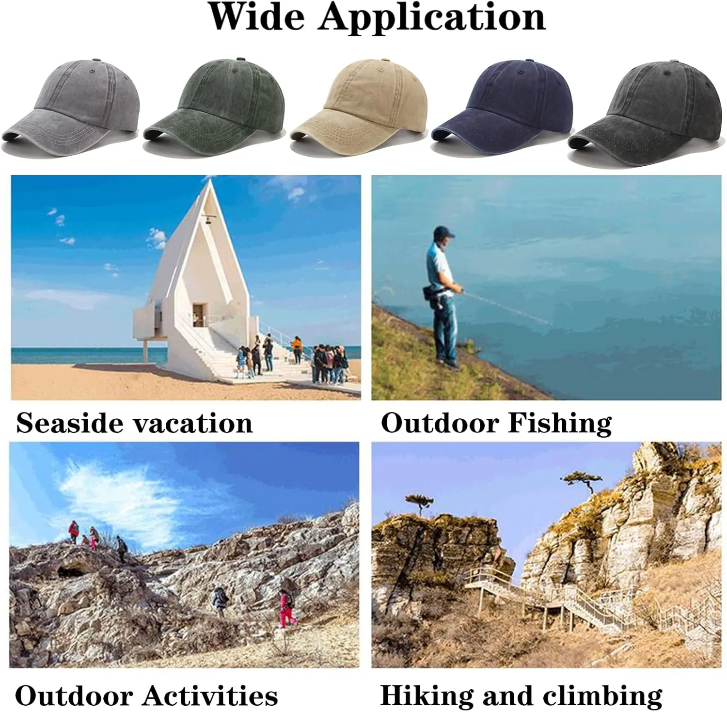 5 Pieces Vintage Washed Plain Baseball Cap Distressed Dad Golf Hat for Men Women