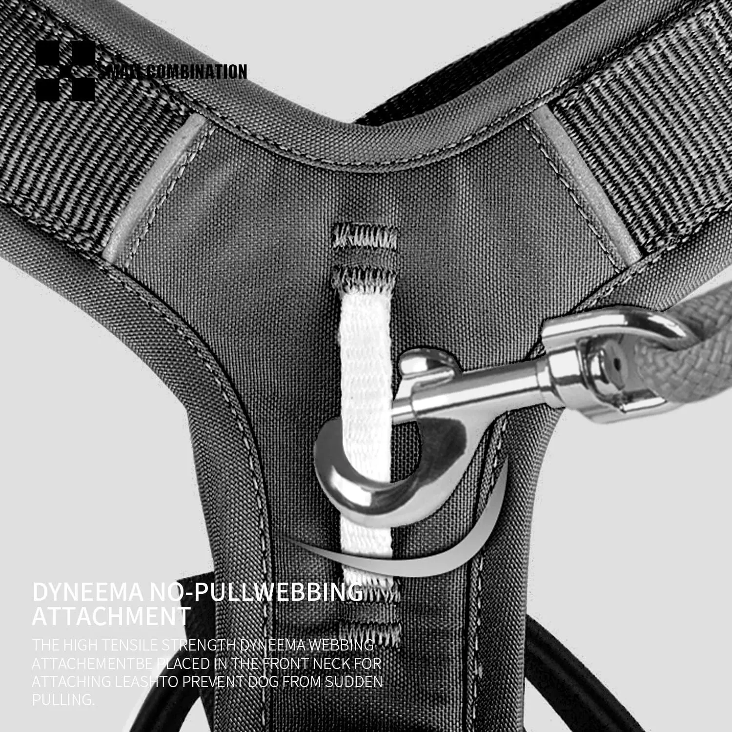 Adjustable Dog Harness with Handle, Padded Comfort,Small, Medium and Large Dogs (Black, S)