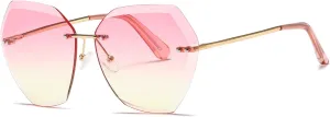 AEVOGUE Sunglasses For Women Oversized Rimless Diamond Cutting Lens Sun Glasses AE0534
