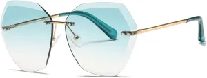 AEVOGUE Sunglasses For Women Oversized Rimless Diamond Cutting Lens Sun Glasses AE0534