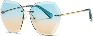 AEVOGUE Sunglasses For Women Oversized Rimless Diamond Cutting Lens Sun Glasses AE0534