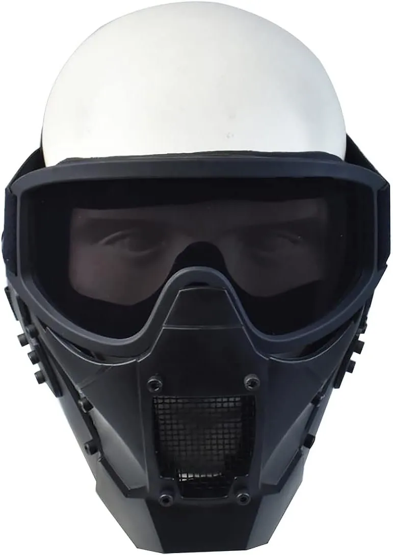 Airsoft Mask Heavy Duty Tactical Protective Mask with Anti-Fog Goggles Eye Protection and Tactical Fast Helmet Impact Resistant for Hunting Paintball CS Game BB Gun Shooting