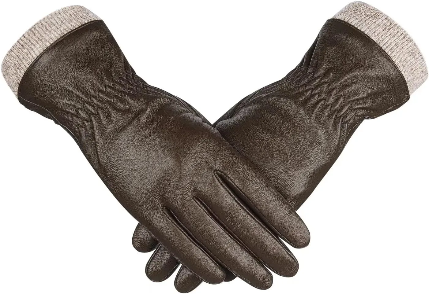 Alepo Genuine Sheepskin Leather Gloves For Women, Winter Warm Touchscreen Texting Cashmere Lined Driving Motorcycle Dress