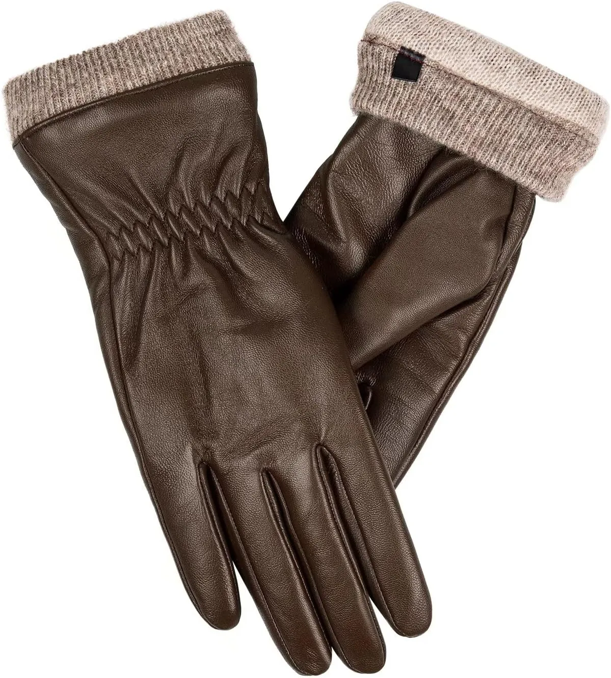 Alepo Genuine Sheepskin Leather Gloves For Women, Winter Warm Touchscreen Texting Cashmere Lined Driving Motorcycle Dress