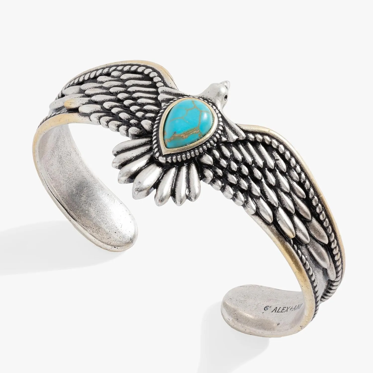 Alex and Ani Two-Tone Feather Cuff Bracelet