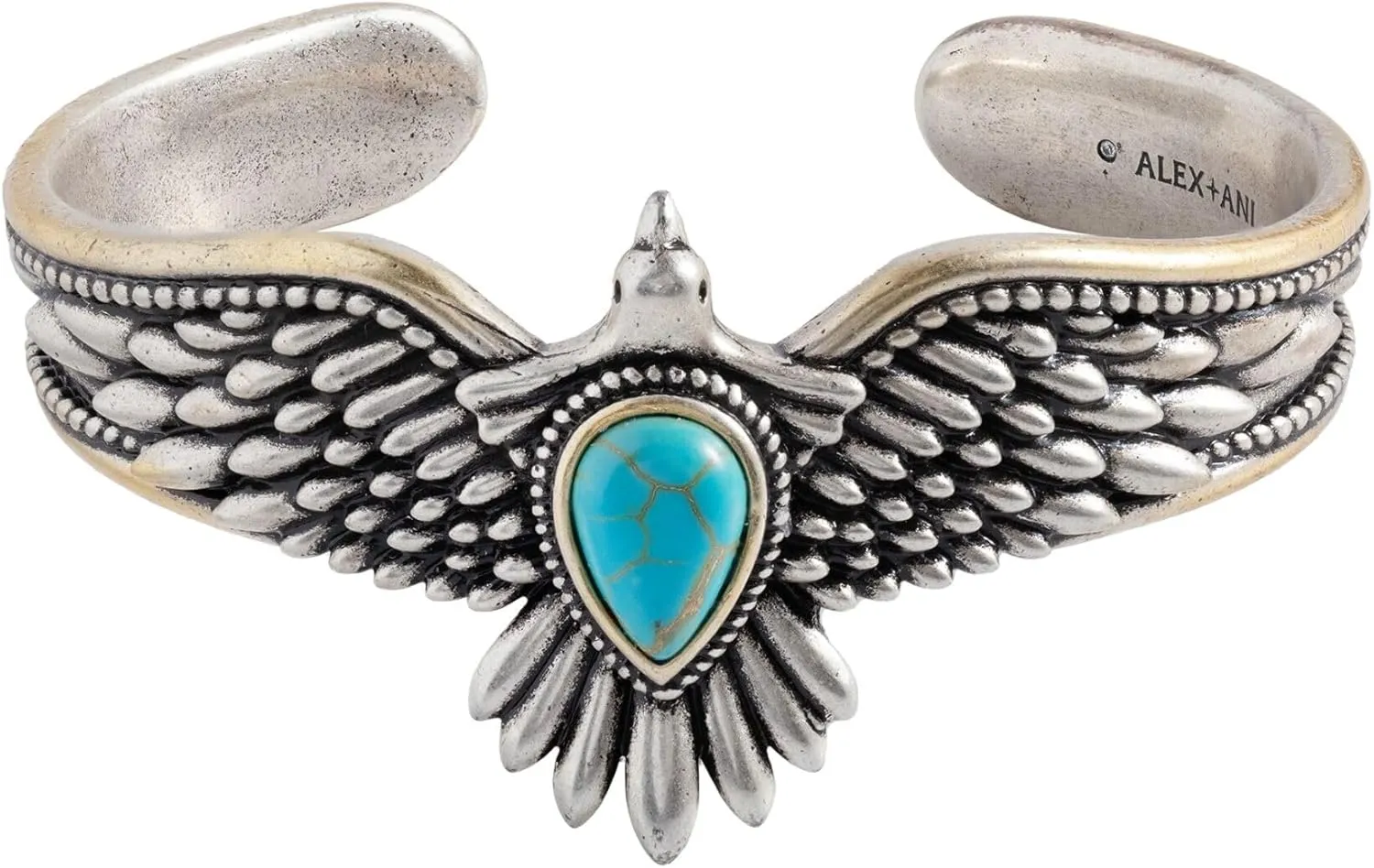 Alex and Ani Two-Tone Feather Cuff Bracelet