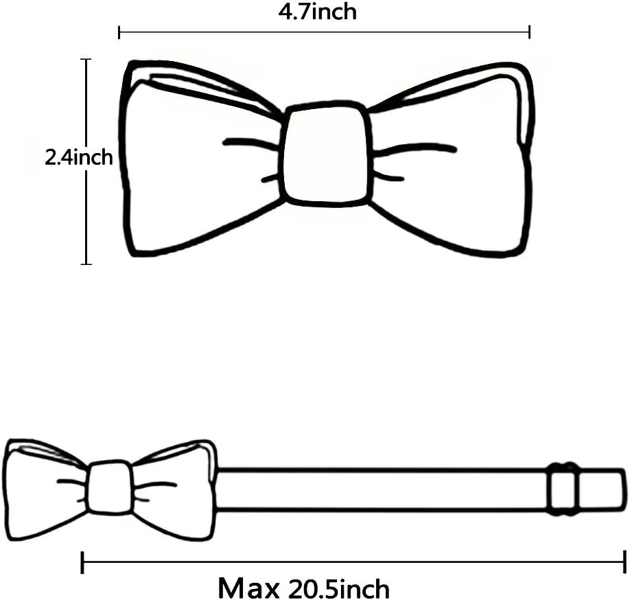 Alizeal Men's 4 Clips X-Back Solid Suspenders Pre Tied Bow Tie Set Elastic Adjustable Braces