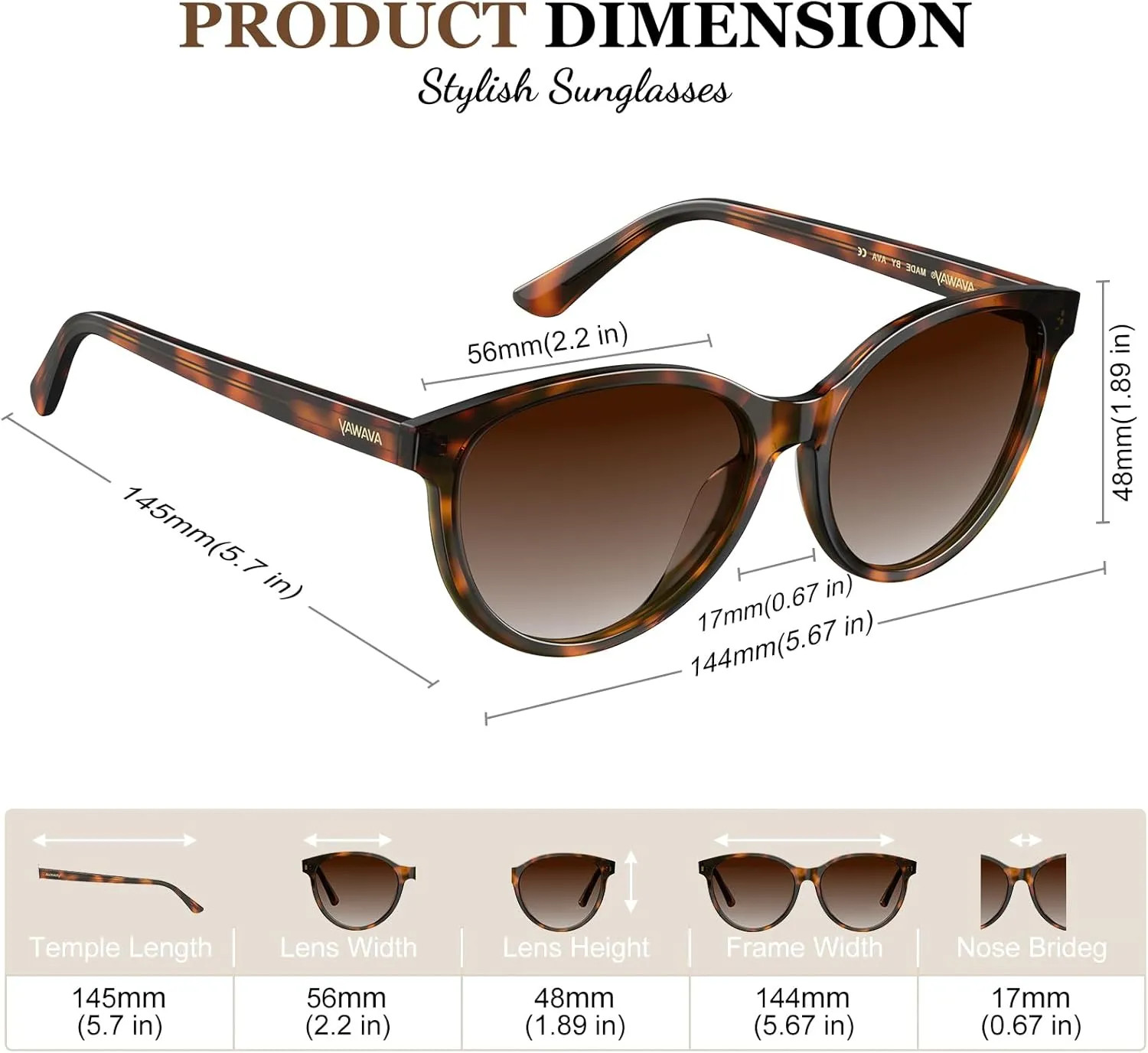 AVAWAY Women's Sunglasses Polarized 100% UV Protection for Driving Golf Hiking Boating
