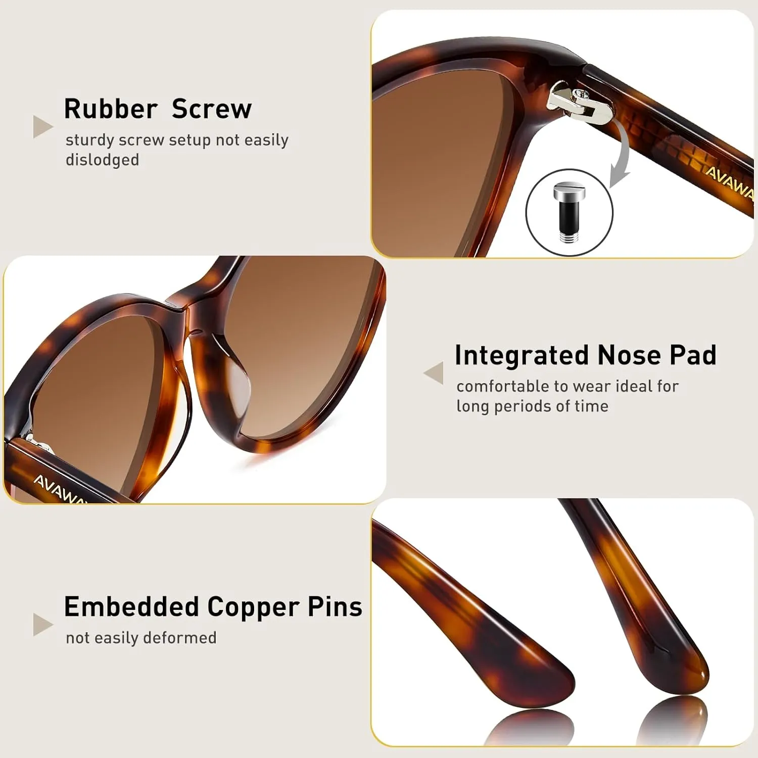 AVAWAY Women's Sunglasses Polarized 100% UV Protection for Driving Golf Hiking Boating
