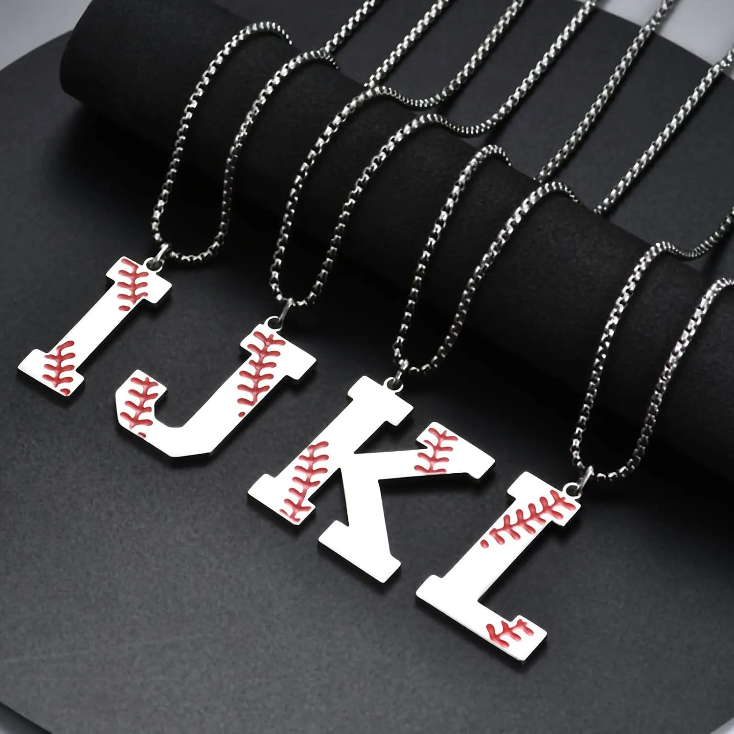 Baseball Necklace for Men Boys,Initial A-Z Letter Baseball Jewelry Pendant Baseball Gifts for Boys Boyfriend Coach Dad