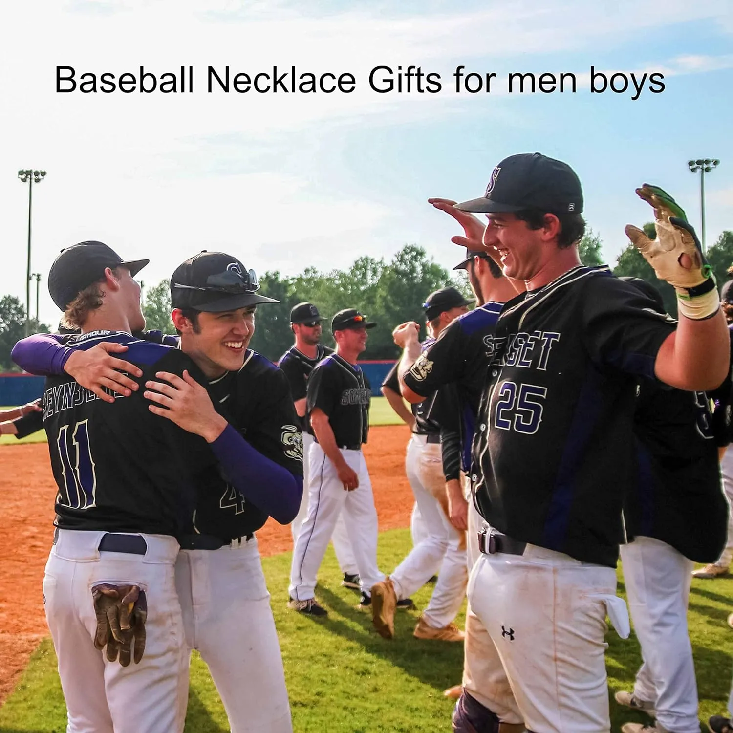 Baseball Necklace for Men Boys,Initial A-Z Letter Baseball Jewelry Pendant Baseball Gifts for Boys Boyfriend Coach Dad