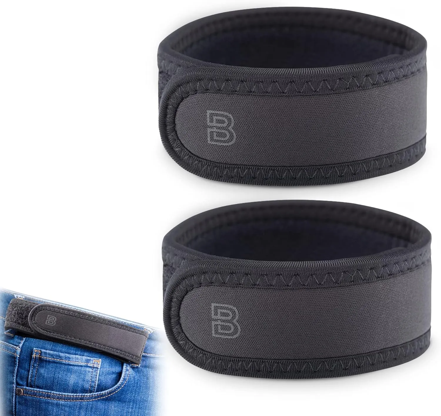 BeltBro Pro for Men and Women Elastic No Buckle Invisible Belt Patented Metal Free TSA Soft Adjustable Side Tactical Belt