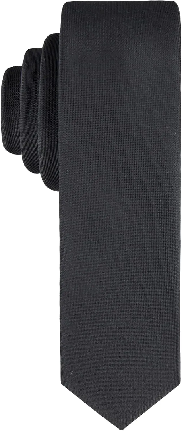 Calvin Klein Mens Black Solid and Pattern Neckties  Standard and Extra Long Sizes