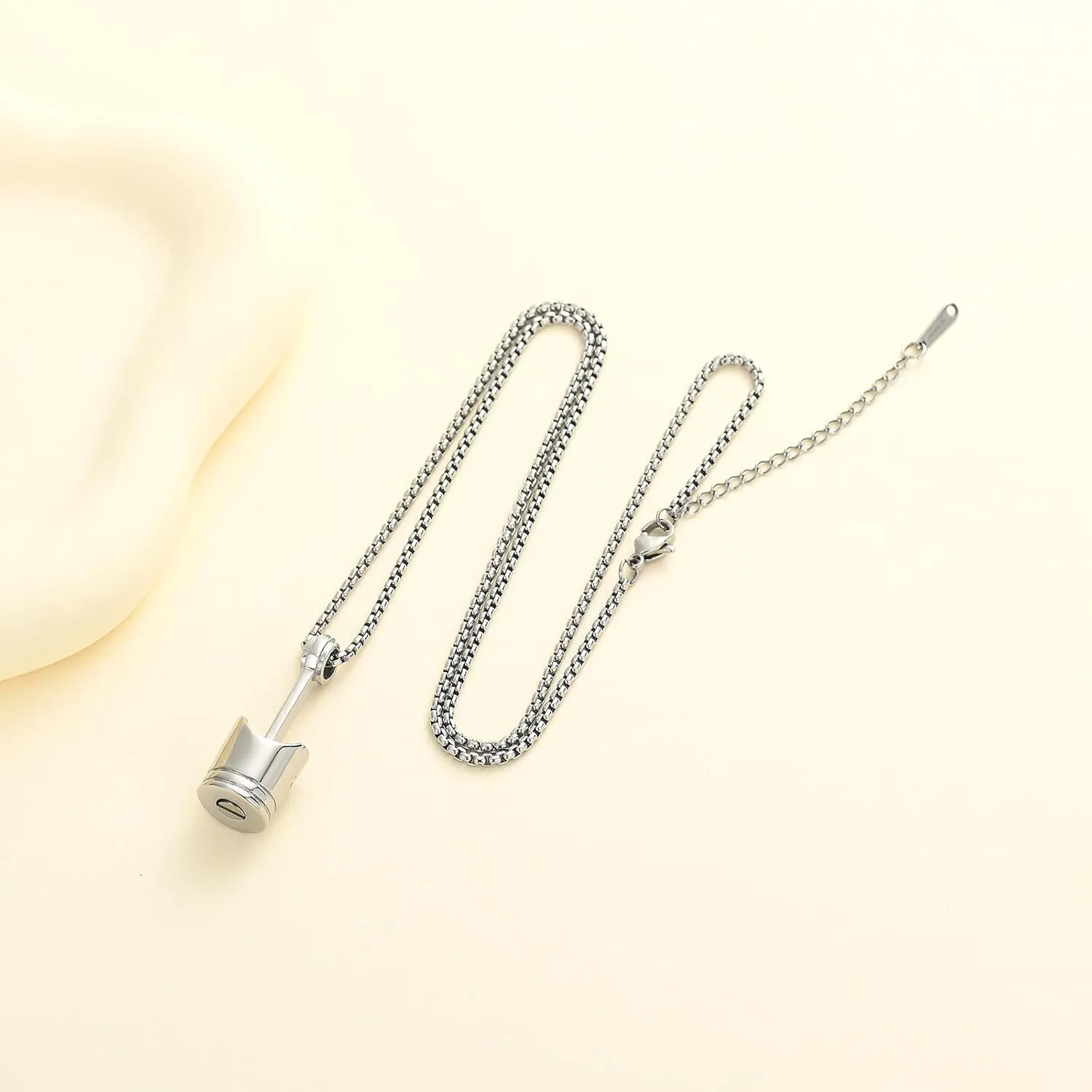 Car Parts Stainless Steel Piston Cremation Urn Necklace For Men Keepsake Memorial Jewelry Hold Ashes
