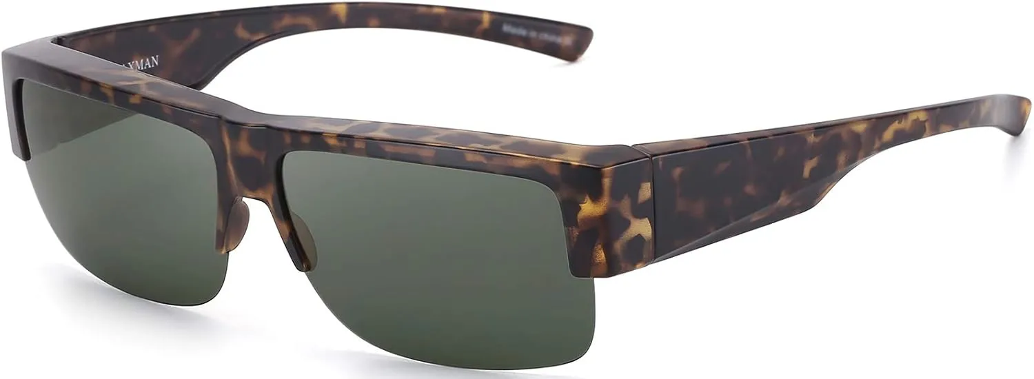 CAXMAN Fit Over Glasses Sunglasses for Men & Women Polarized Lens 100% UV Protection