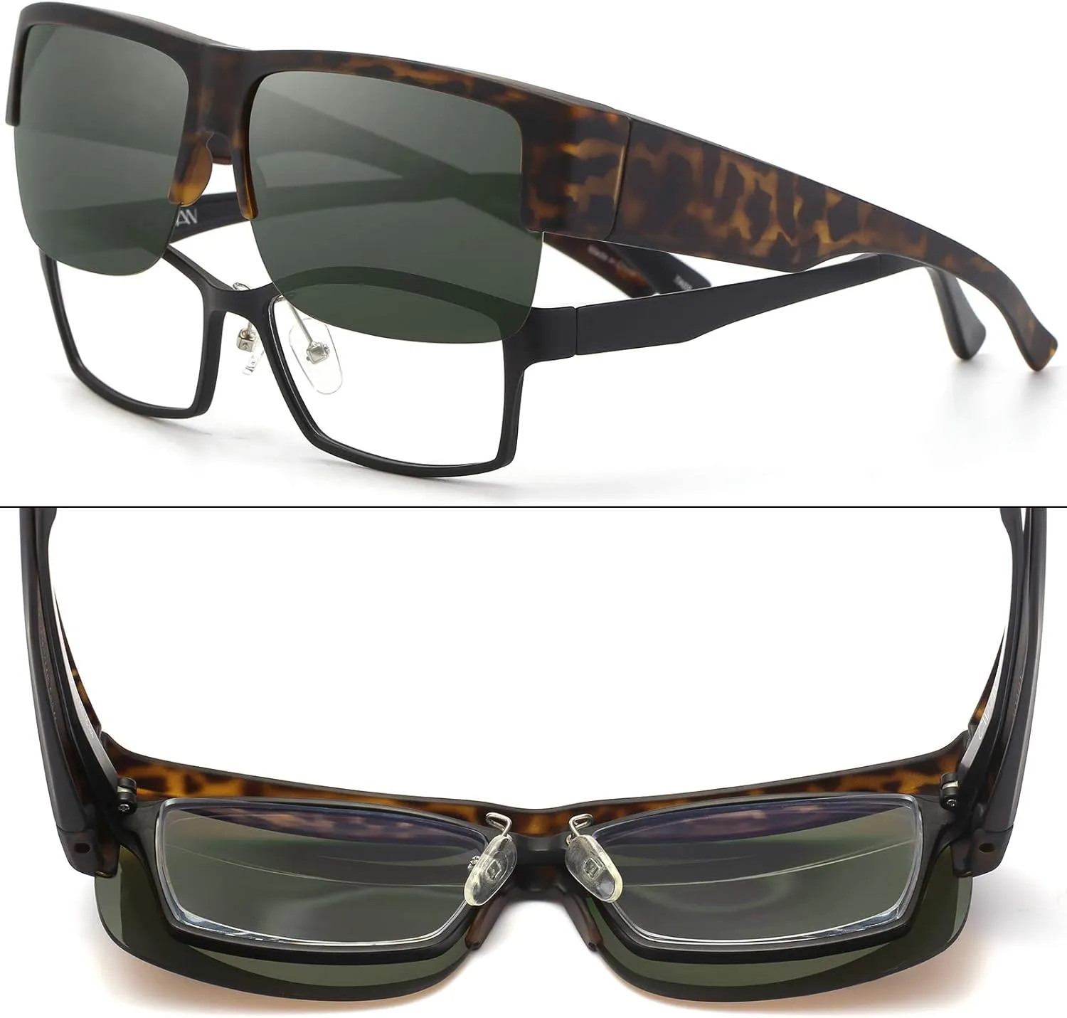 CAXMAN Fit Over Glasses Sunglasses for Men & Women Polarized Lens 100% UV Protection