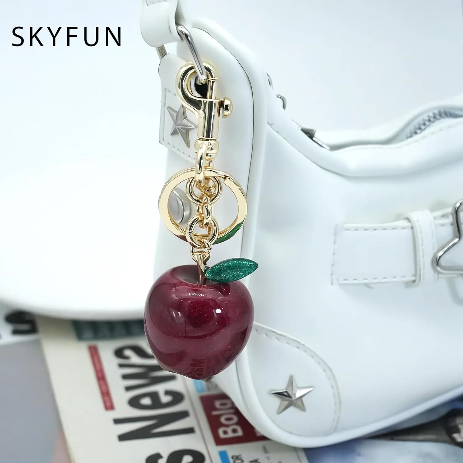 Cherry Keychain for Women Apple Strawberry Bag Charm Key Chain Accessories Gifts for Birthday Christmas