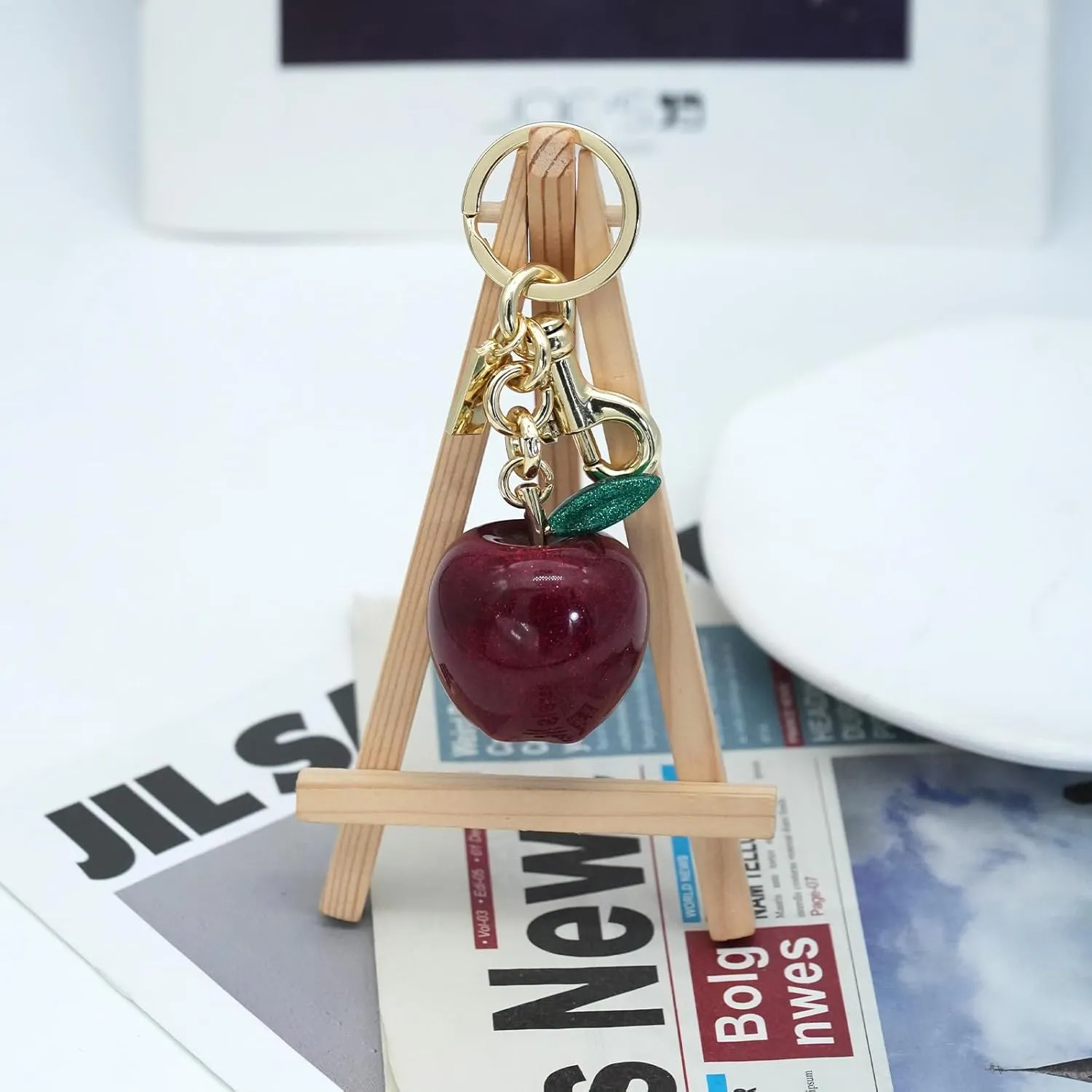 Cherry Keychain for Women Apple Strawberry Bag Charm Key Chain Accessories Gifts for Birthday Christmas