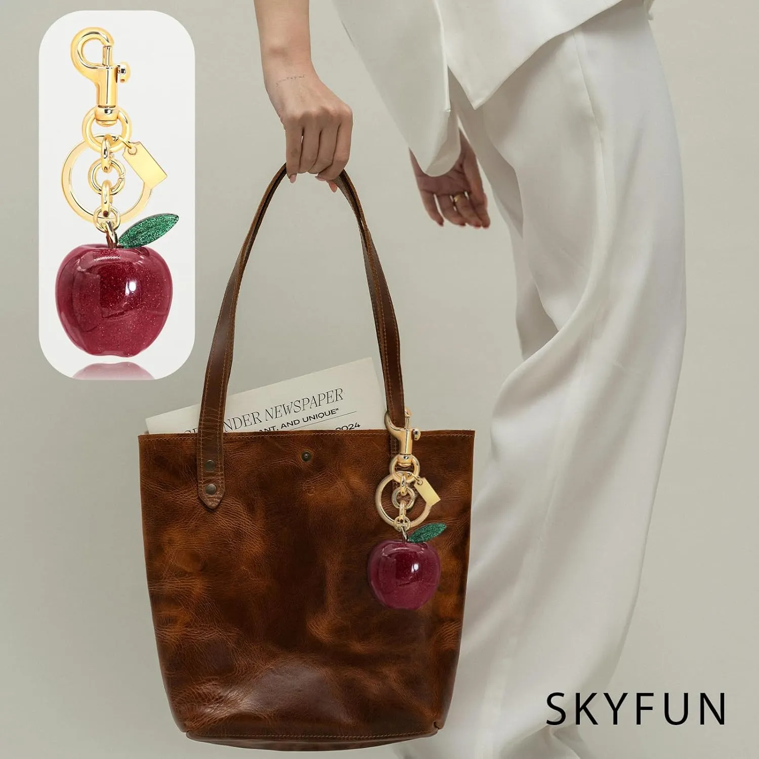 Cherry Keychain for Women Apple Strawberry Bag Charm Key Chain Accessories Gifts for Birthday Christmas