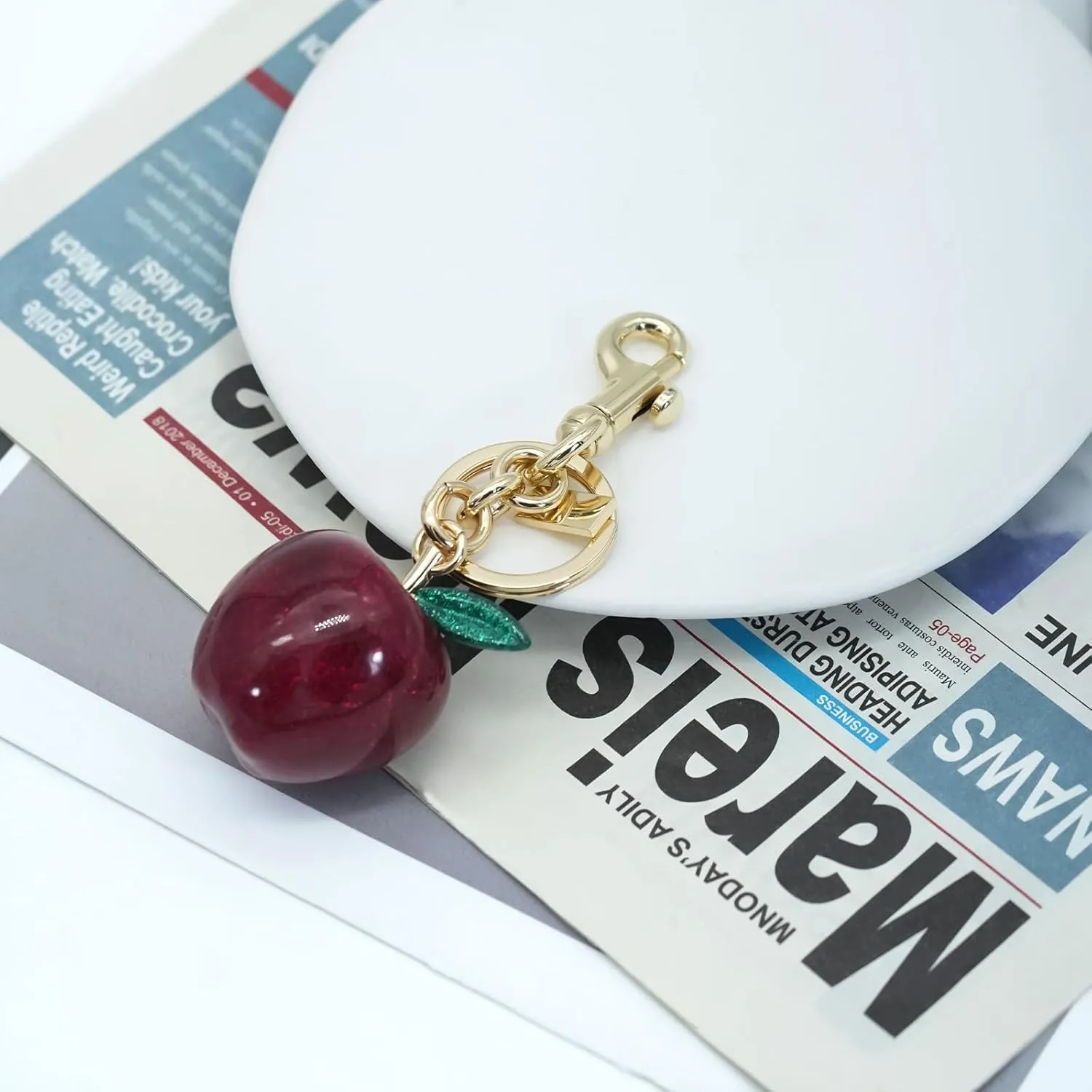 Cherry Keychain for Women Apple Strawberry Bag Charm Key Chain Accessories Gifts for Birthday Christmas