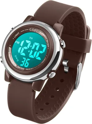 cofuo Kids Digital Sport Waterproof Watch for Girls Boys, Kid Sports Outdoor LED Electrical Watches with Luminous Alarm Stopwatch Child Wristwatch