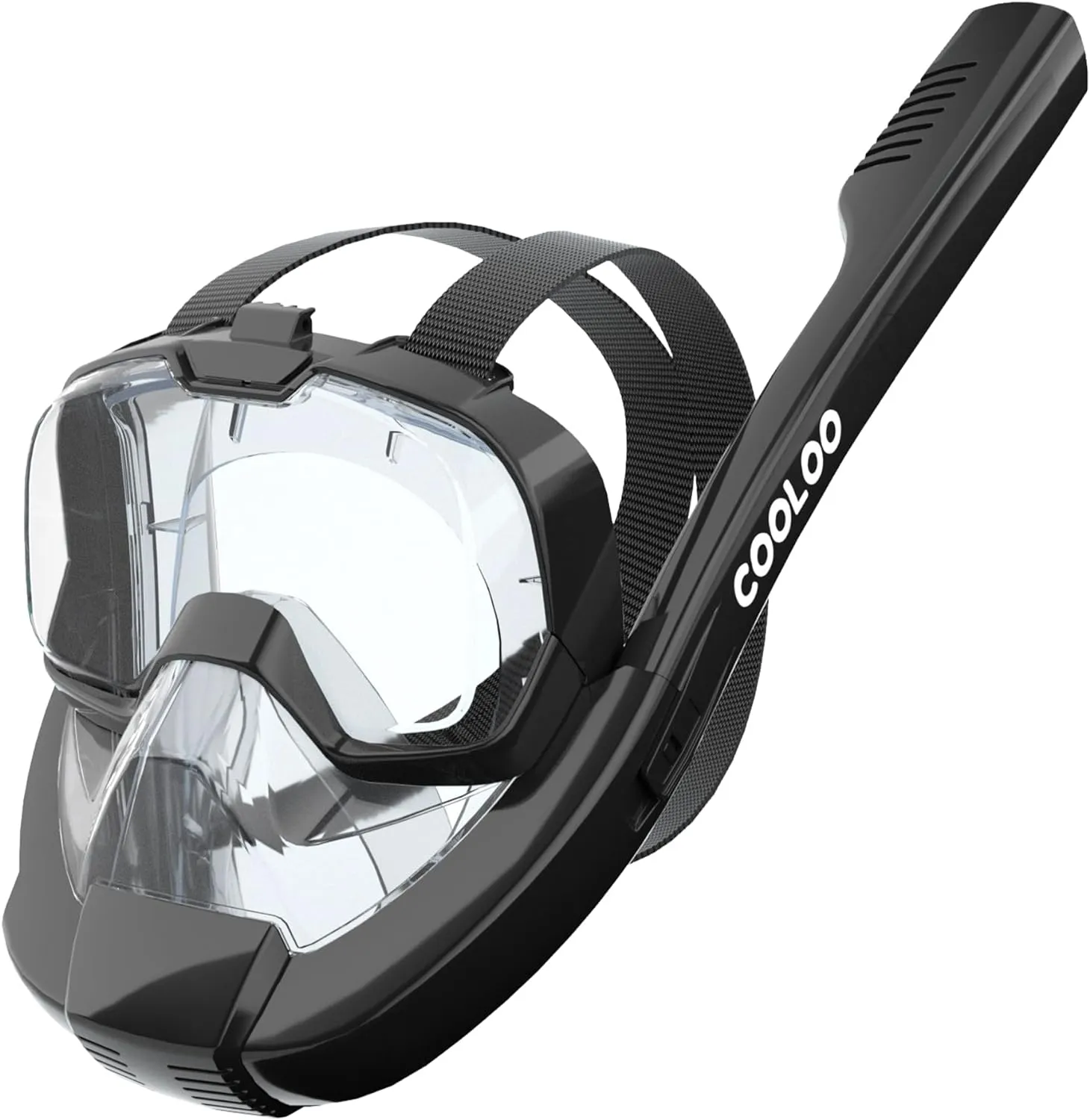 COOLOO Full Face Snorkel Mask, Snorkeling Gear for Adults & Youth, Side Snorkel Design-Safer Breathing System, 180 Degree Panoramic View Snorkel Set, Anti-Fog Anti-Leak