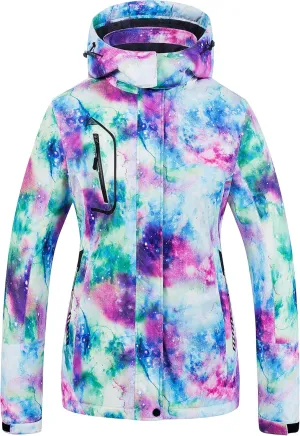 CREATMO US Women's Mountain Waterproof Ski Jacket Windproof Snowboarding Jacket Warm Winter Coat Raincoat