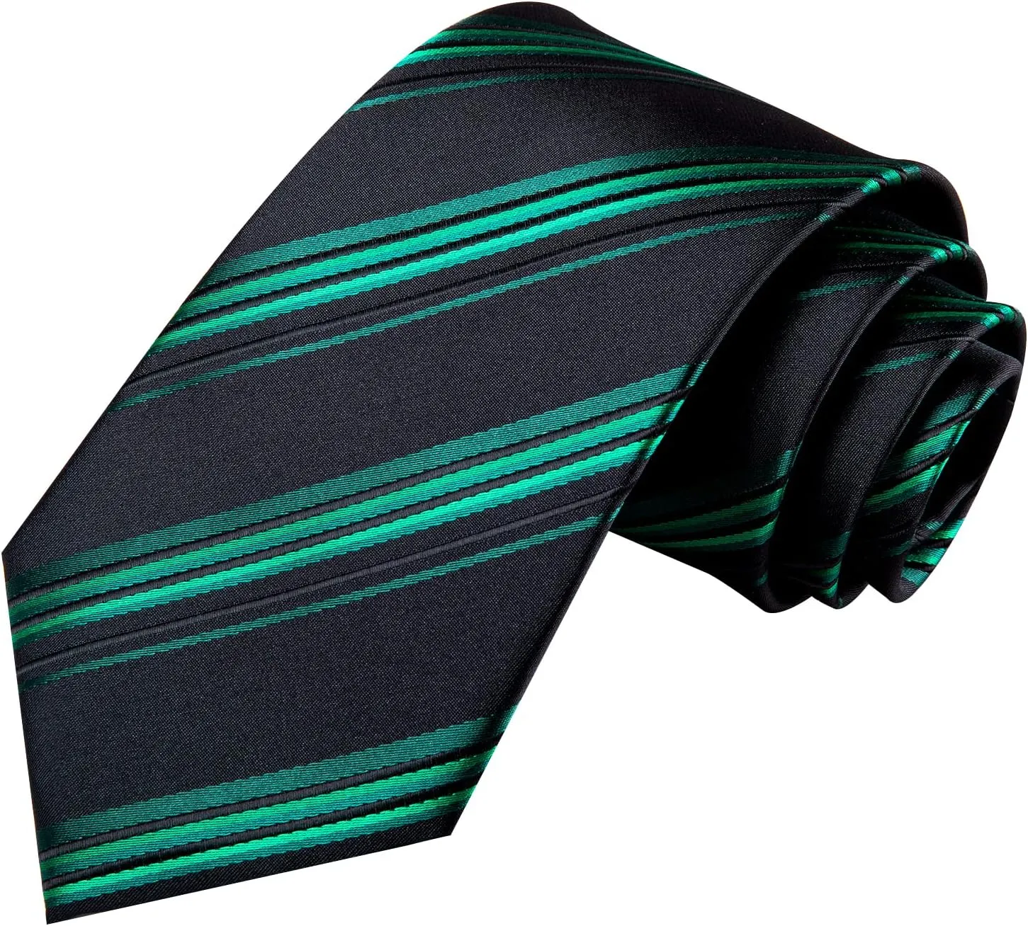 Dubulle Mens Paisley Striped Tie WOVEN Necktie for Men and Handkerchief Cufflinks Set Wedding Formal Business