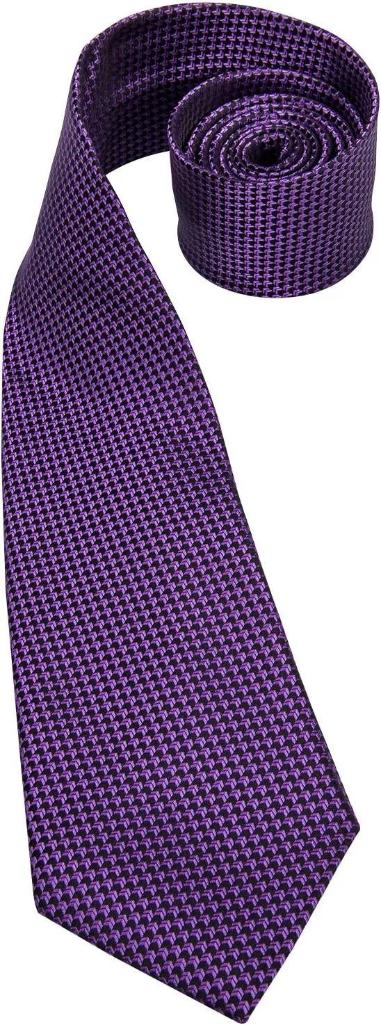 Dubulle Mens Paisley Striped Tie WOVEN Necktie for Men and Handkerchief Cufflinks Set Wedding Formal Business