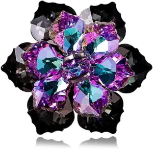 Elegant Rhinestone Flower Brooch Pin for Women Handmade Shiny Crystal Snowflake Cherry Blossom Brooches Lapel Pins Dress Accessories Anniversary Wedding Jewelry