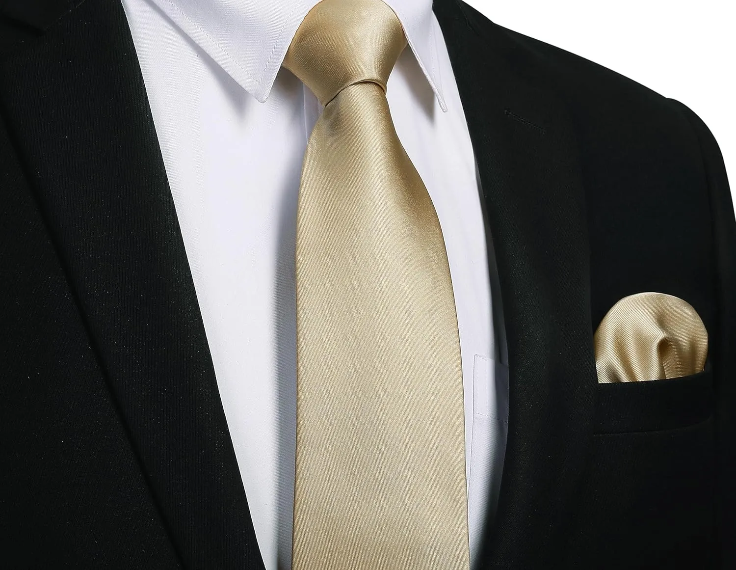 Enlision Mens Ties Solid Color Satin Necktie Ties for men Handkerchief Cufflinks Pocket Squares for Wedding