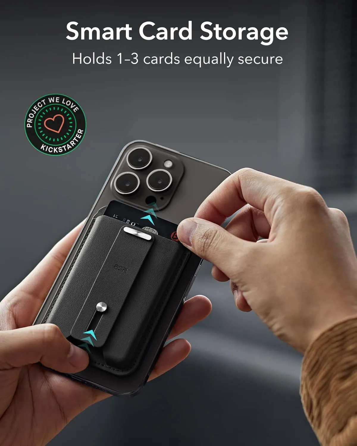 ESR for Magsafe Wallet with Full Find My Functionality, Magnetic Geo iPhone Wallet, Up to 3,000g Magnet Strength, Card-Holder with Adjustable Stand, for iPhone 16/15/14/13/12 Series, Black