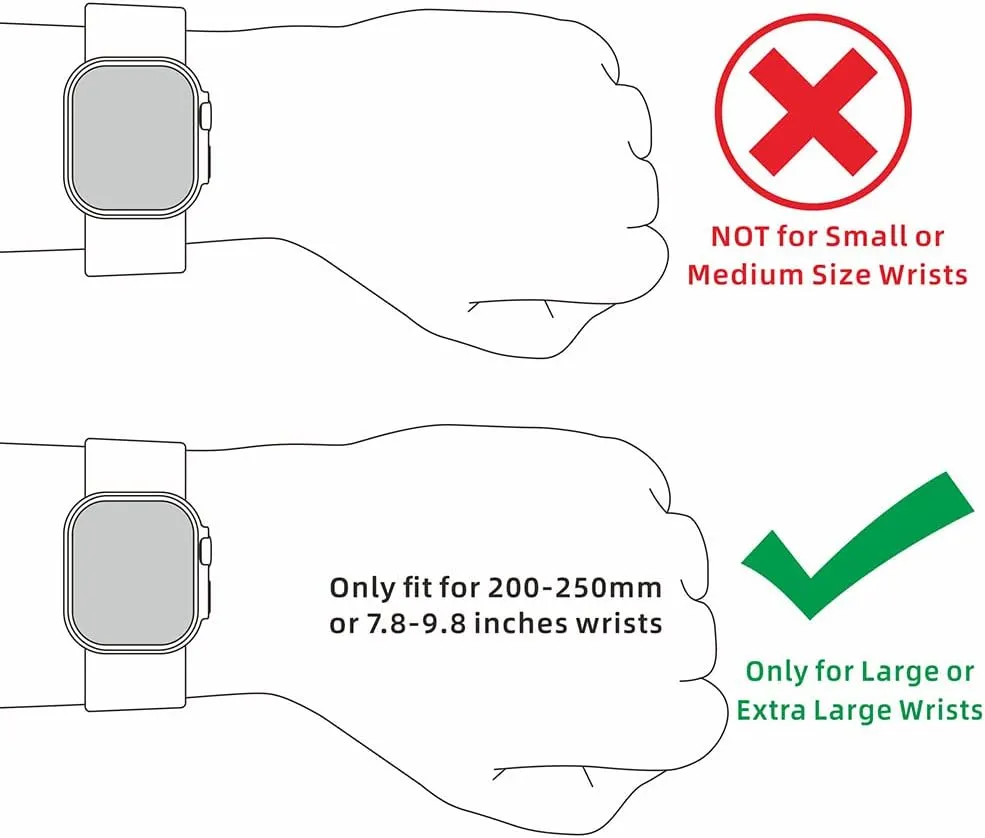 Extra Large Leather Band Compatible with Apple Watch Series 10 46mm Ultra 3 2 1 49mm Vintage Big Bands XL Replacement Strap for iWatch Ultra 9 8 7 45mm Series 6 SE 5 4 3 2 1 42mm 44mm Men, XXL