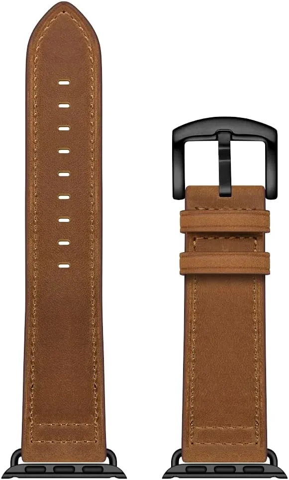 Extra Large Leather Band Compatible with Apple Watch Series 10 46mm Ultra 3 2 1 49mm Vintage Big Bands XL Replacement Strap for iWatch Ultra 9 8 7 45mm Series 6 SE 5 4 3 2 1 42mm 44mm Men, XXL