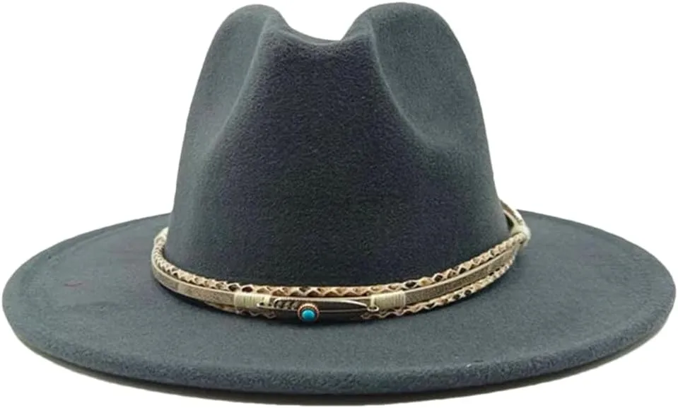 Fedoras Accessories Men's Gentlemen Women's Church Hat Wide Brimmed Jazz Hat Sombrero 23 L59-61cm