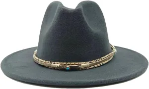 Fedoras Accessories Men's Gentlemen Women's Church Hat Wide Brimmed Jazz Hat Sombrero 23 L59-61cm