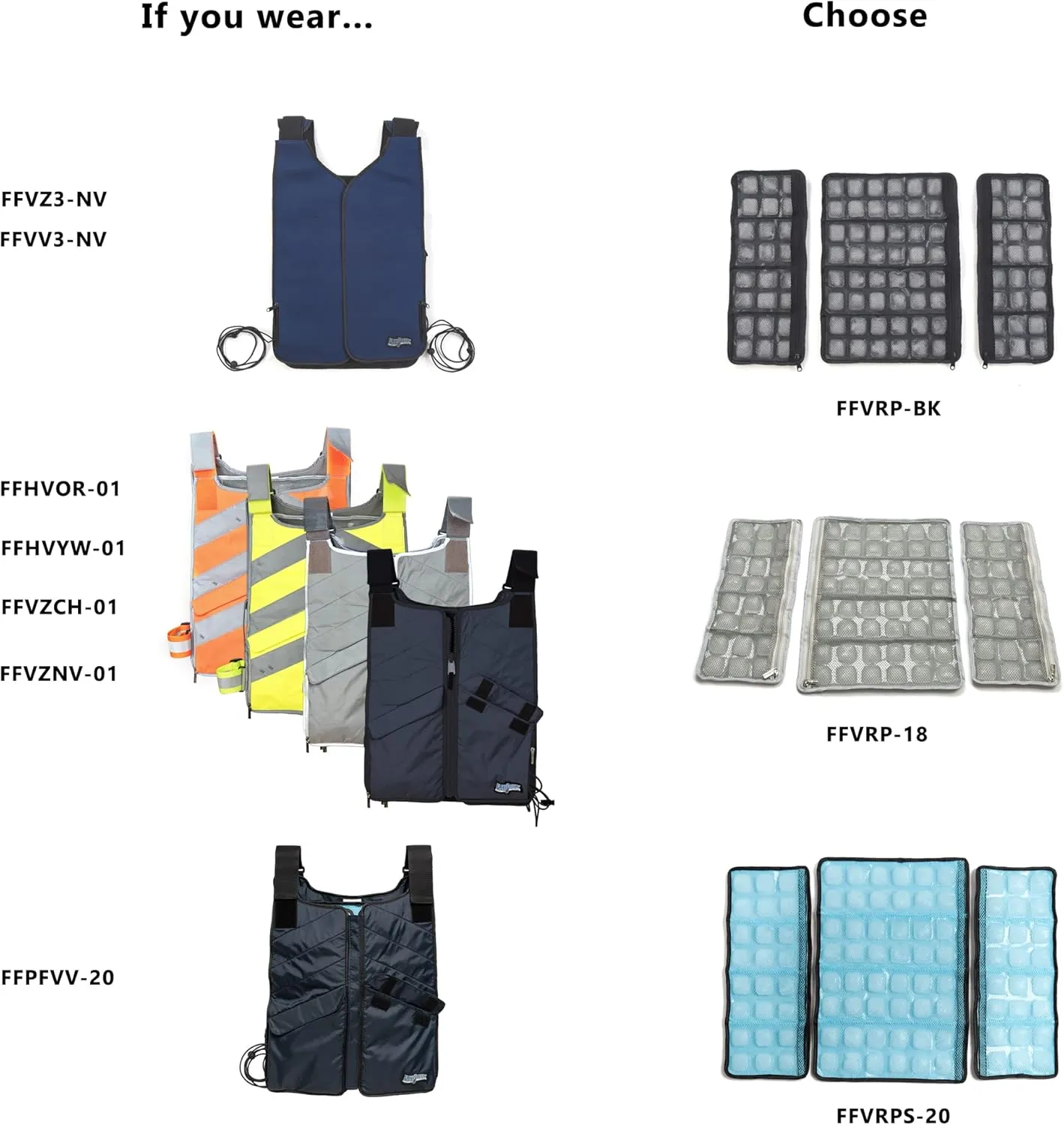 FlexiFreeze Ice Vest Replacement Panel Refill Inserts