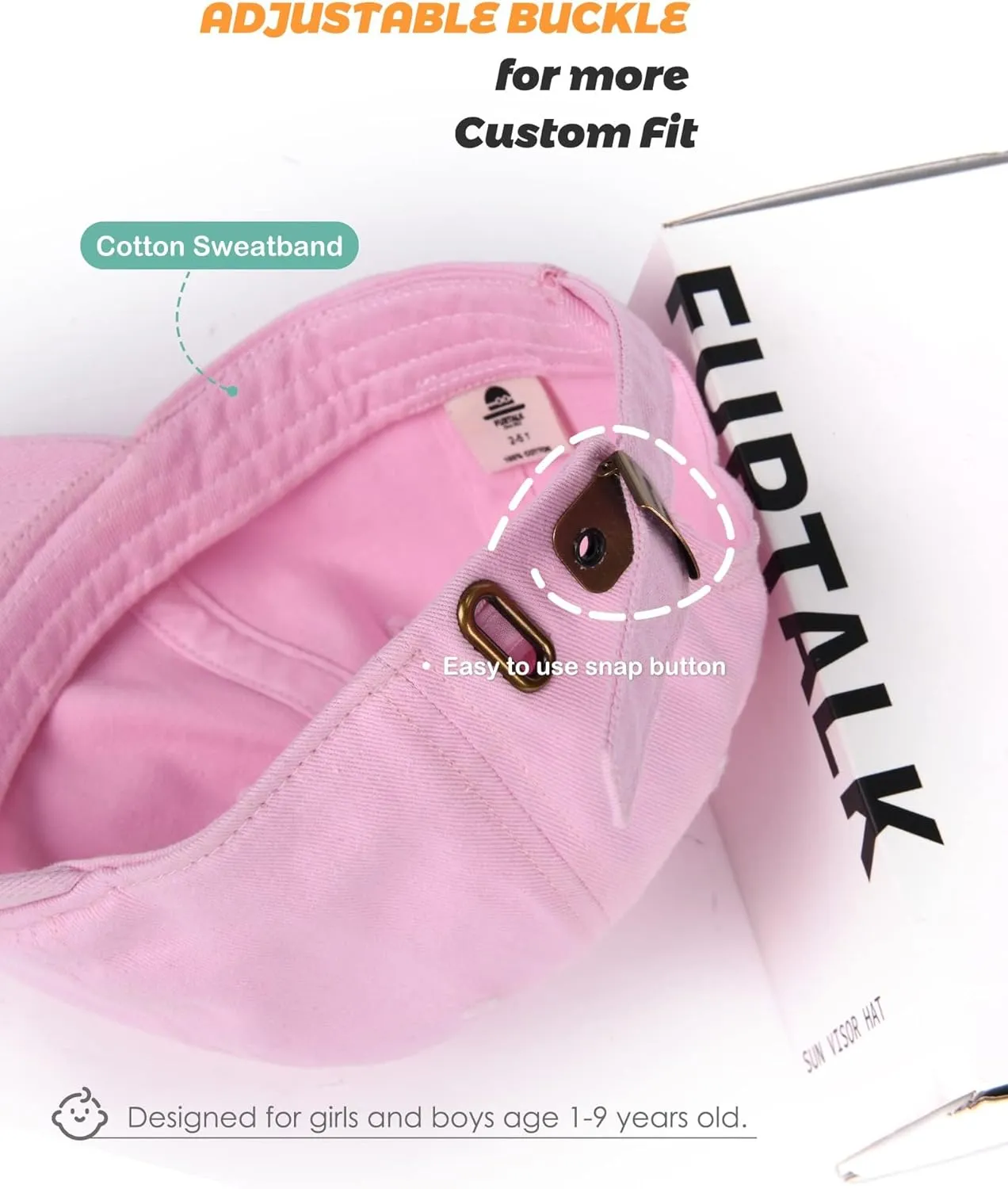 FURTALK Toddler Baseball Hat Kids Boys Girls Adjustable Washed Cotton Baseball Cap with Ponytail