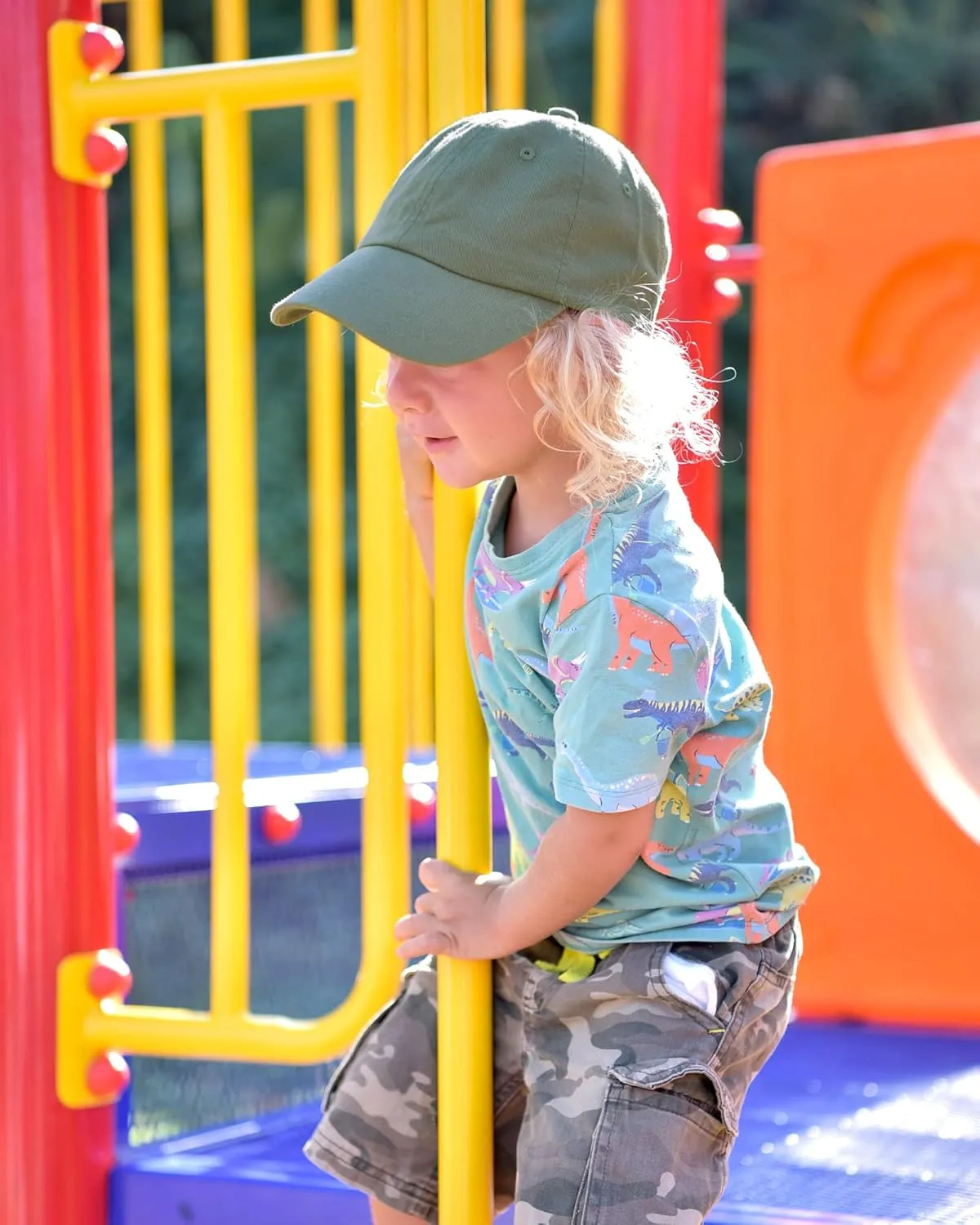 FURTALK Toddler Baseball Hat Kids Boys Girls Adjustable Washed Cotton Baseball Cap with Ponytail