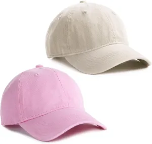 FURTALK Toddler Baseball Hat Kids Boys Girls Adjustable Washed Cotton Baseball Cap with Ponytail