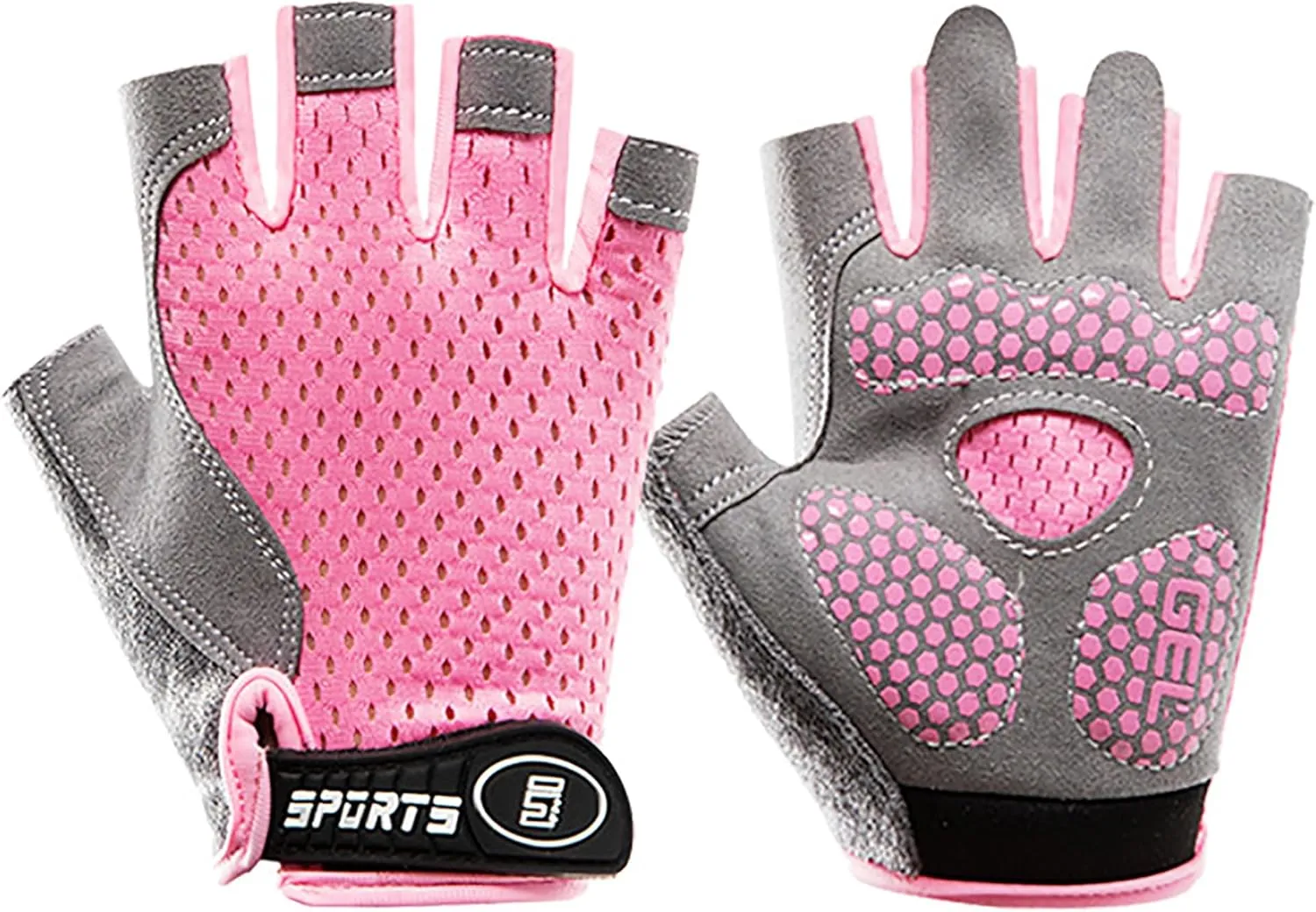Girls Half Finger Bike Gloves Fingerleses Cycling Non Slip Sun Protection Riding Gloves for Youth Kids 3-8T 7-15T