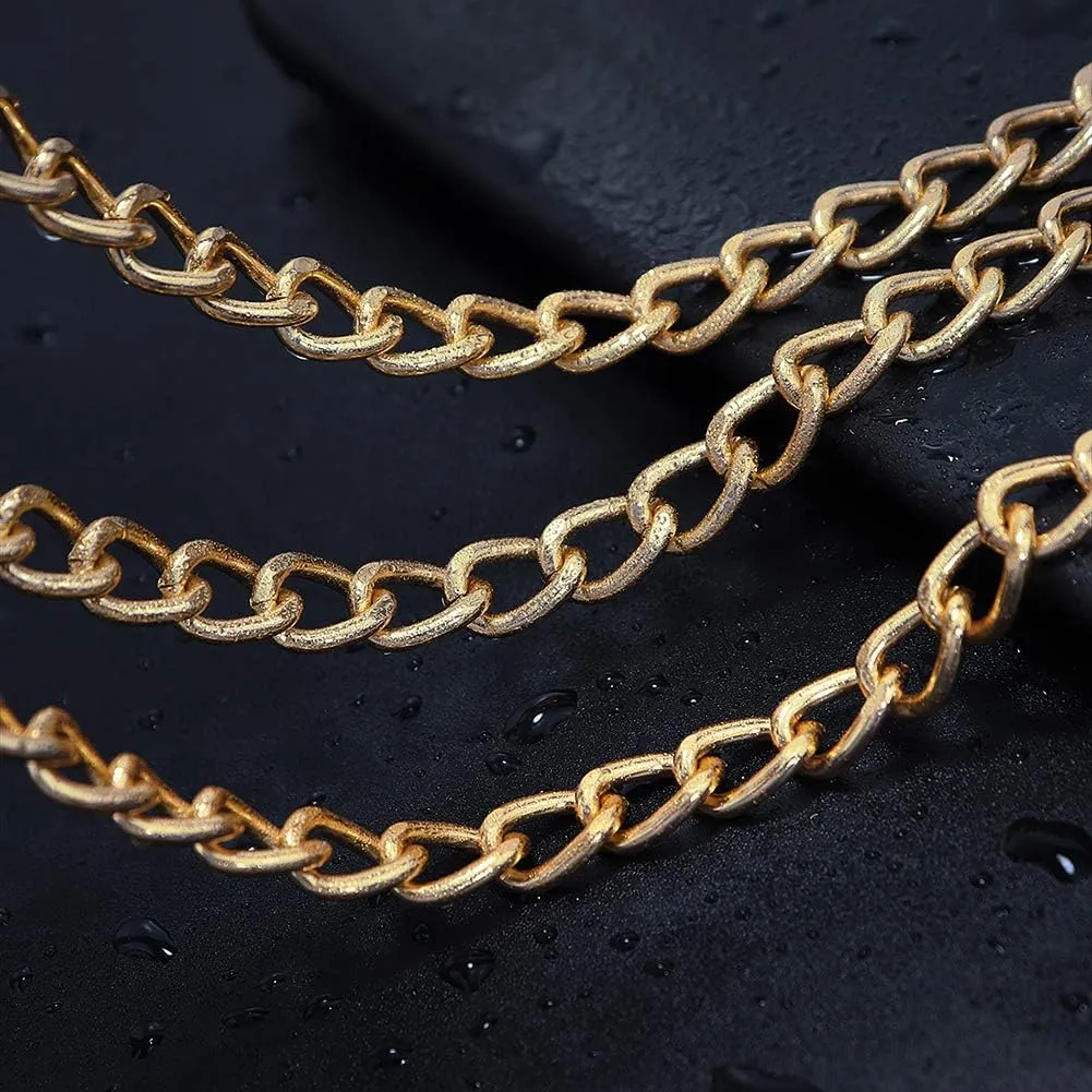 Glamorstar Multilayer Metal Waist Chain Dress Belts Metal Belt for Women