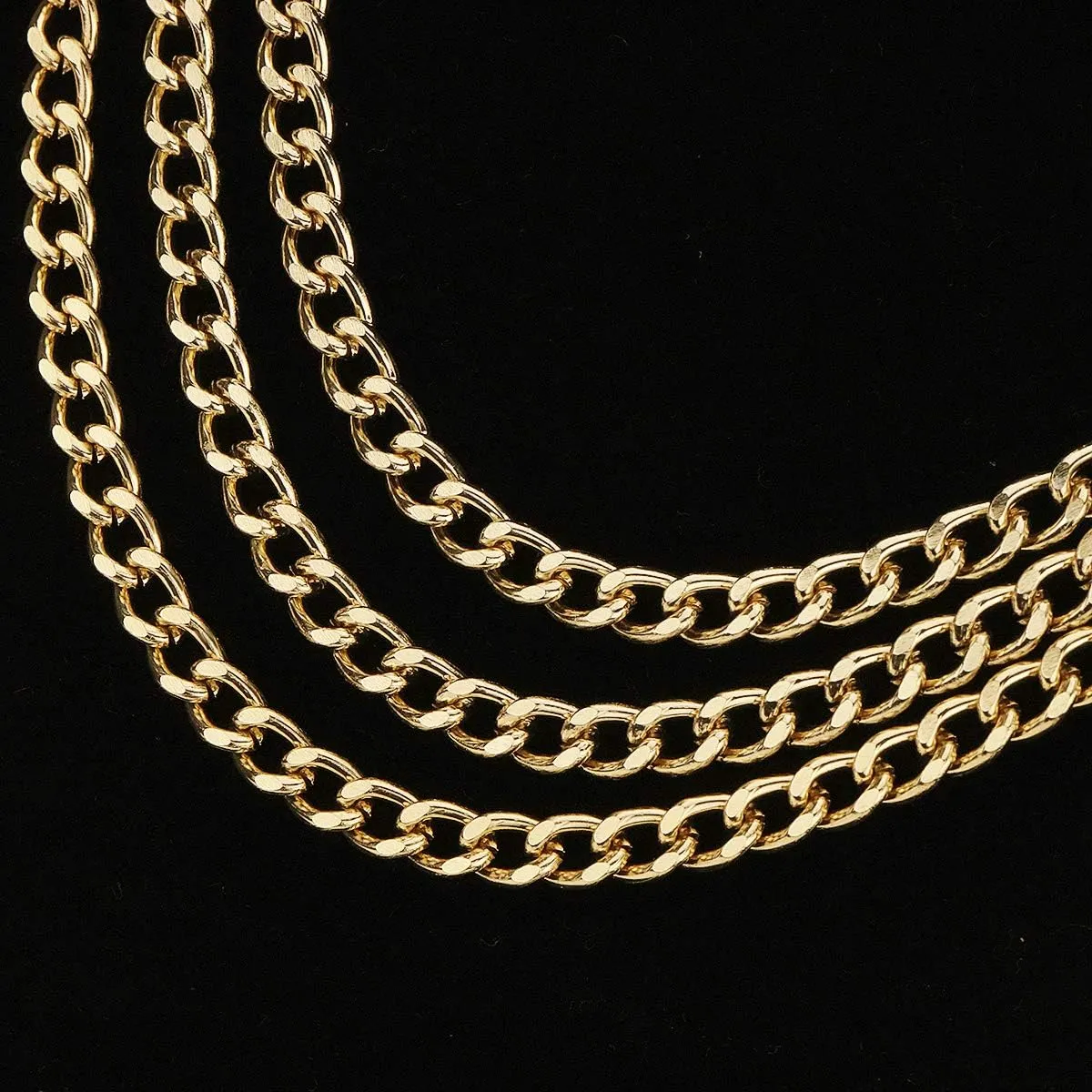 Glamorstar Multilayer Metal Waist Chain Dress Belts Metal Belt for Women